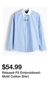 H&M Relaxed-Fit Embroidered-Motif Cotton Shirt offer