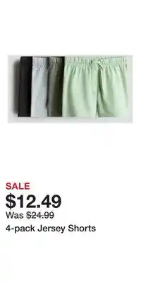 H&M 4-pack Jersey Shorts offer