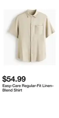 H&M Easy-Care Regular-Fit Linen-Blend Shirt offer