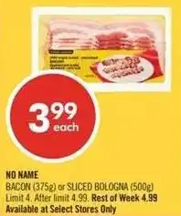 Shoppers Drug Mart No name bacon offer