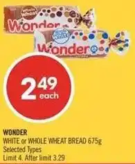 Shoppers Drug Mart Wonder white or whole wheat bread offer