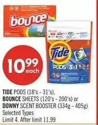 Shoppers Drug Mart Tide pods, bounce or downy scent booster offer