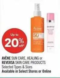 Shoppers Drug Mart Avène sun care, healing or reversa skin care products offer