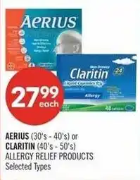 Shoppers Drug Mart Aerius or claritin allergy relief products offer