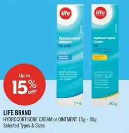 Shoppers Drug Mart Life brand hydrocortisone cream or ointment offer