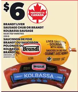 Independent City Market BRANDT LIVER SAUSAGE CHUB OR BRANDT KOLBASSA SAUSAGE offer