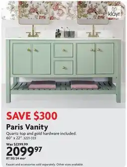 Home Hardware Paris Vanity offer