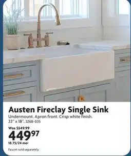 Home Hardware Austen Fireclay Single Sink offer