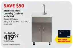 Home Hardware Stainless Steel Laundry Cabinet with Sink offer