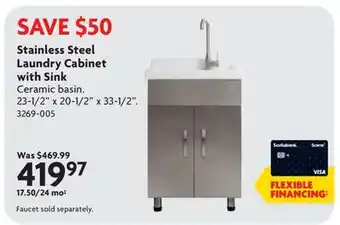 Home Hardware Stainless Steel Laundry Cabinet with Sink offer