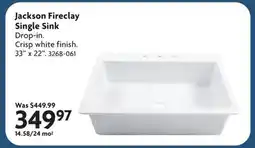Home Hardware Jackson Fireclay Single Sink offer