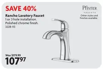 Home Hardware Rancho Lavatory Faucet offer