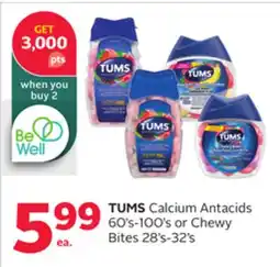 Rexall TUMS Calcium Antacids 60's-100's or Chewy Bites offer