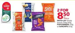 Rexall FRITO-LAY Simply Snacks 156g-241g, POPCORNERS 142g 850 or SUNCHIPS 225g offer