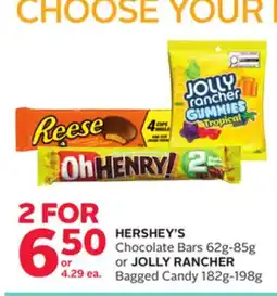 Rexall HERSHEY'S Chocolate Bars 62g-85g or JOLLY RANCHER Bagged Candy 182g-198g offer