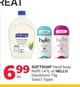 Rexall SOFTSOAP Hand Soap Refill or HELLO Deodorant offer