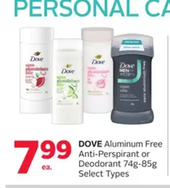 Rexall DOVE Aluminum Free Anti-Perspirant or Deodorant offer