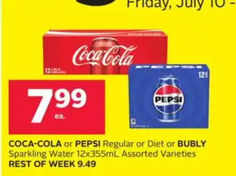 Rexall COCA-COLA or PEPSI Regular or Diet or BUBLY Sparkling Water offer