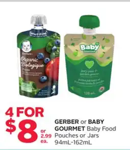 Rexall GERBER or BABY GOURMET Baby Food Pouches or Jars offer