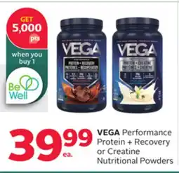 Rexall VEGA Performance Protein + Recovery or Creatine Nutritional Powders offer