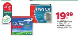 Rexall CLARITIN Allergy + Sinus 30's or AERIUS 24-Hour Allergy Relief 24's offer