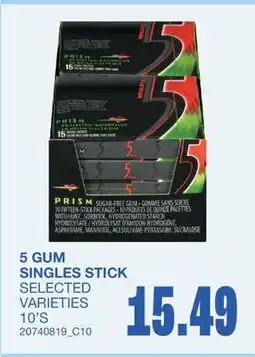 Wholesale Club 5 GUM SINGLES STICK offer