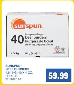 Wholesale Club BEEF BURGERS, 4.54 KG, 40 X 4 OZ offer
