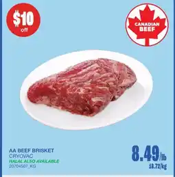 Wholesale Club AA BEEF BRISKET offer