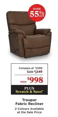 La Z Boy Trouper Fabric Recliner offer
