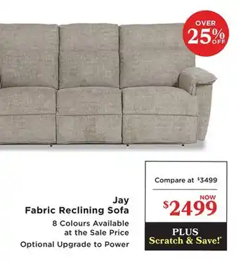 La Z Boy Jay Fabric Reclining Sofa offer