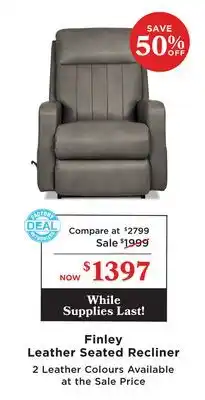 La Z Boy Finley Leather Seated Recliner offer