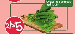 Healthy Planet Organic Bunched Spinach offer