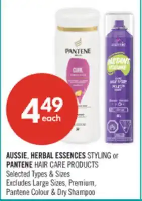Shoppers Drug Mart AUSSIE, HERBAL ESSENCES STYLING or PANTENE HAIR CARE PRODUCTS offer