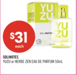 Shoppers Drug Mart SOLINOTES YUZU or HERBE ZEN EAU DE PARFUM offer