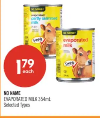 Shoppers Drug Mart NO NAME EVAPORATED MILK offer