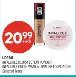 Shoppers Drug Mart L'ORÉAL INFALLIBLE BLUR-FECTION POWDER, INFALLIBLE FRESH WEAR or SKIN INK FOUNDATION offer