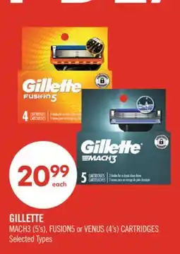 Shoppers Drug Mart GILLETTE MACH3 (5's), FUSION5 or VENUS (4's) CARTRIDGES offer