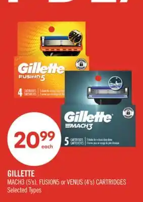 Shoppers Drug Mart GILLETTE MACH3 (5's), FUSION5 or VENUS (4's) CARTRIDGES offer