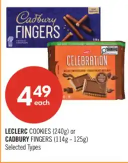Shoppers Drug Mart LECLERC COOKIES (240g) or CADBURY FINGERS (114g - 125g) offer
