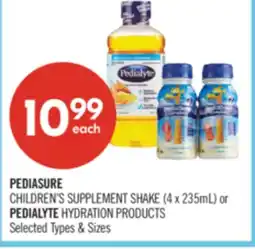 Shoppers Drug Mart PEDIASURE CHILDREN'S SUPPLEMENT SHAKE (4 x 235mL) or PEDIALYTE HYDRATION PRODUCTS offer