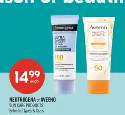 Shoppers Drug Mart NEUTROGENA or AVEENO SUN CARE PRODUCTS offer