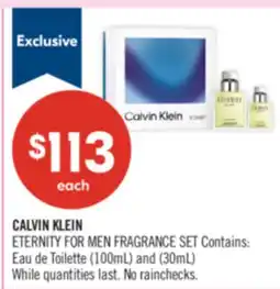 Shoppers Drug Mart CALVIN KLEIN ETERNITY FOR MEN FRAGRANCE SET Contains offer