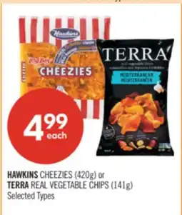 Shoppers Drug Mart HAWKINS CHEEZIES (4200 or TERRA REAL VEGETABLE CHIPS (141g) offer