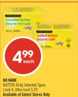 Shoppers Drug Mart NO NAME BUTTER offer