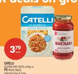 Shoppers Drug Mart CATELLI GLUTEN FREE PASTA (340g) or PC PASTA SAUCE offer