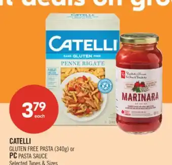 Shoppers Drug Mart CATELLI GLUTEN FREE PASTA (340g) or PC PASTA SAUCE offer