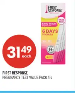 Shoppers Drug Mart FIRST RESPONSE PREGNANCY TEST VALUE PACK offer