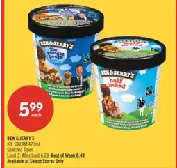 Shoppers Drug Mart BEN & JERRY'S ICE CREAM offer