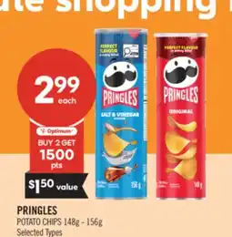 Shoppers Drug Mart PRINGLES POTATO CHIPS 148g - 156g offer