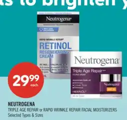 Shoppers Drug Mart NEUTROGENA TRIPLE AGE REPAIR or RAPID WRINKLE REPAIR FACIAL MOISTURIZERS offer